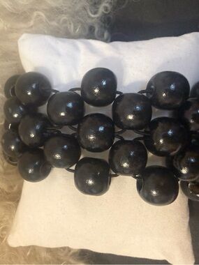 Chunky Black Beaded Statement Bracelet